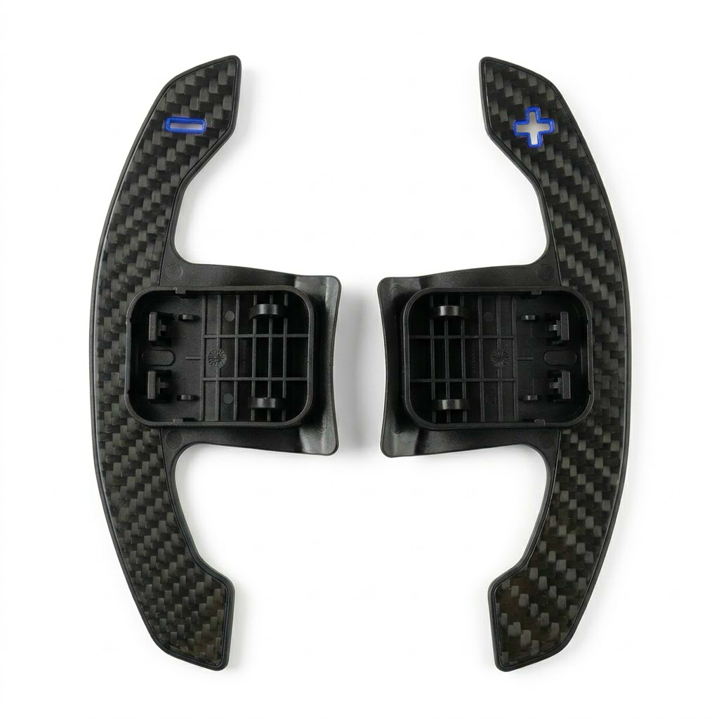 BMW G30/G31 Carbon Ersatzschaltwippen OEM-Style Racing Blau – Vorderseite
