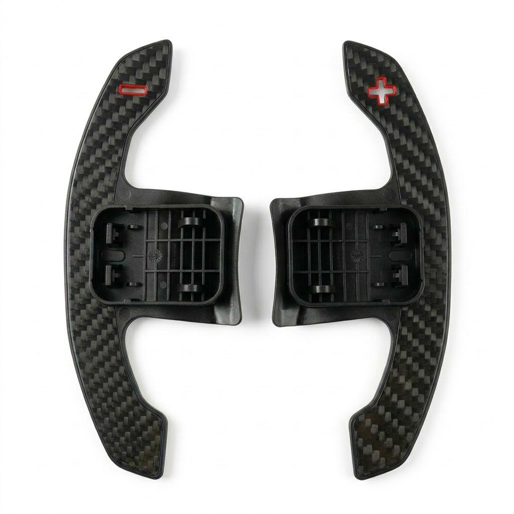 BMW G30/G31 Carbon Ersatzschaltwippen OEM-Style Racing Rot – Vorderseite