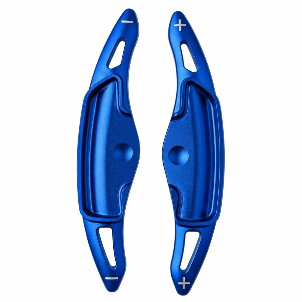 Hyundai Tucson NX4 Schaltwippen Aluminium in Blau – linke und rechte Verlängerung mit Aufnahme