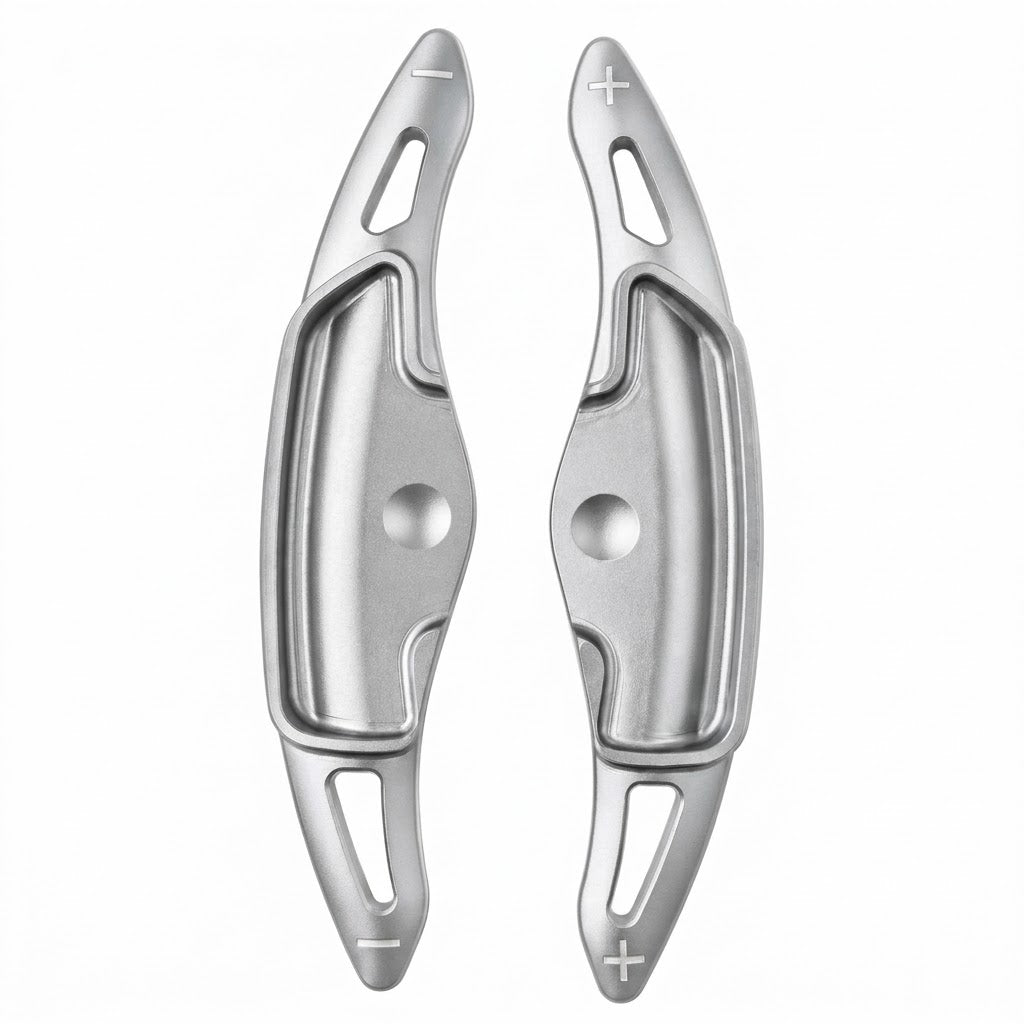 Hyundai Tucson NX4 Schaltwippen Aluminium in Silber – linke und rechte Verlängerung mit Aufnahme